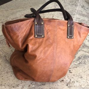 MARZIA genuine leather distressed hobo purse